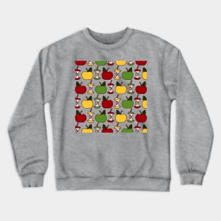 Apples and Apple Cores Multi-Colored | Apple Pattern Crewneck Sweatshirt